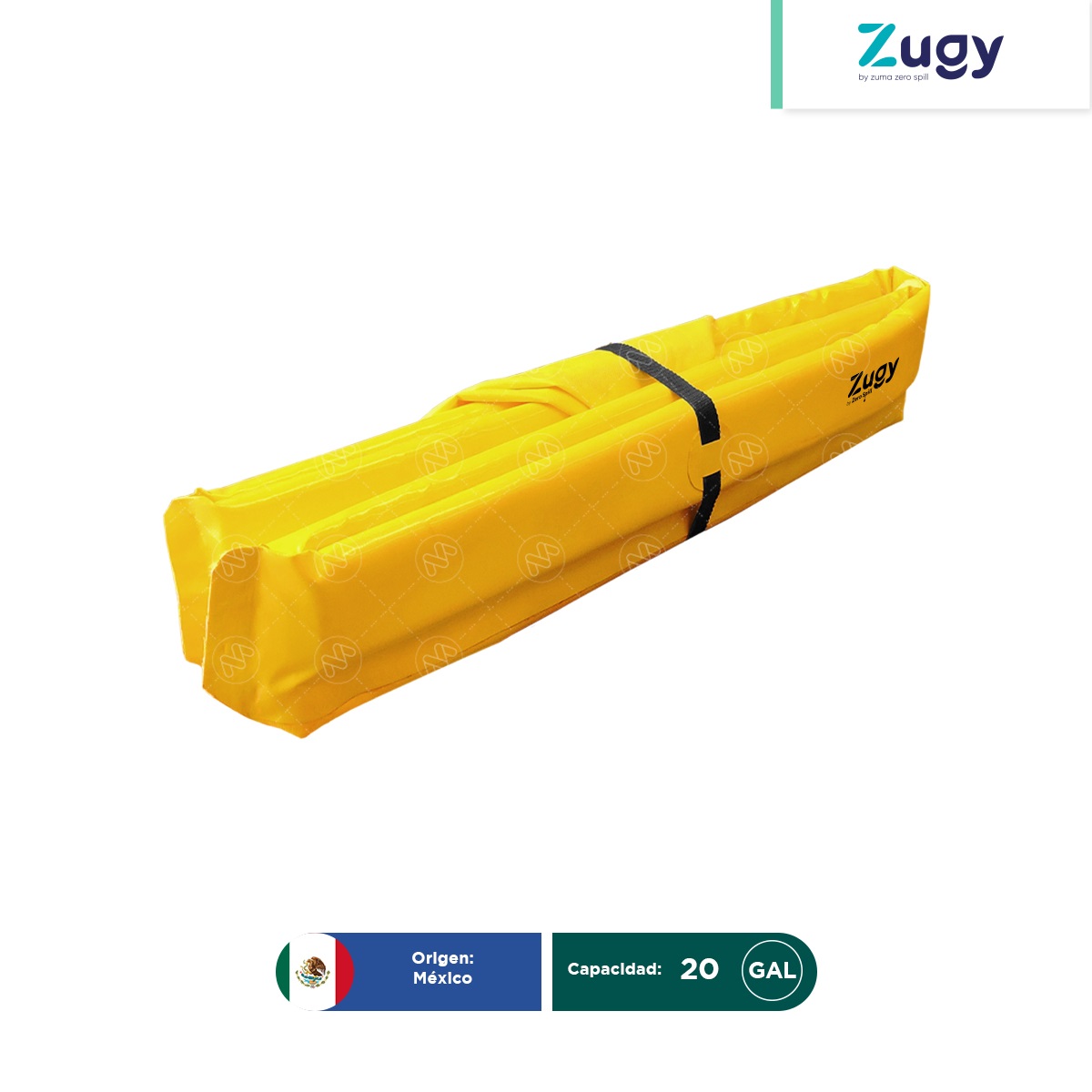 berma portatil para derrames 36x36 pulgadas pvc 20 gal zugy amarilla 003