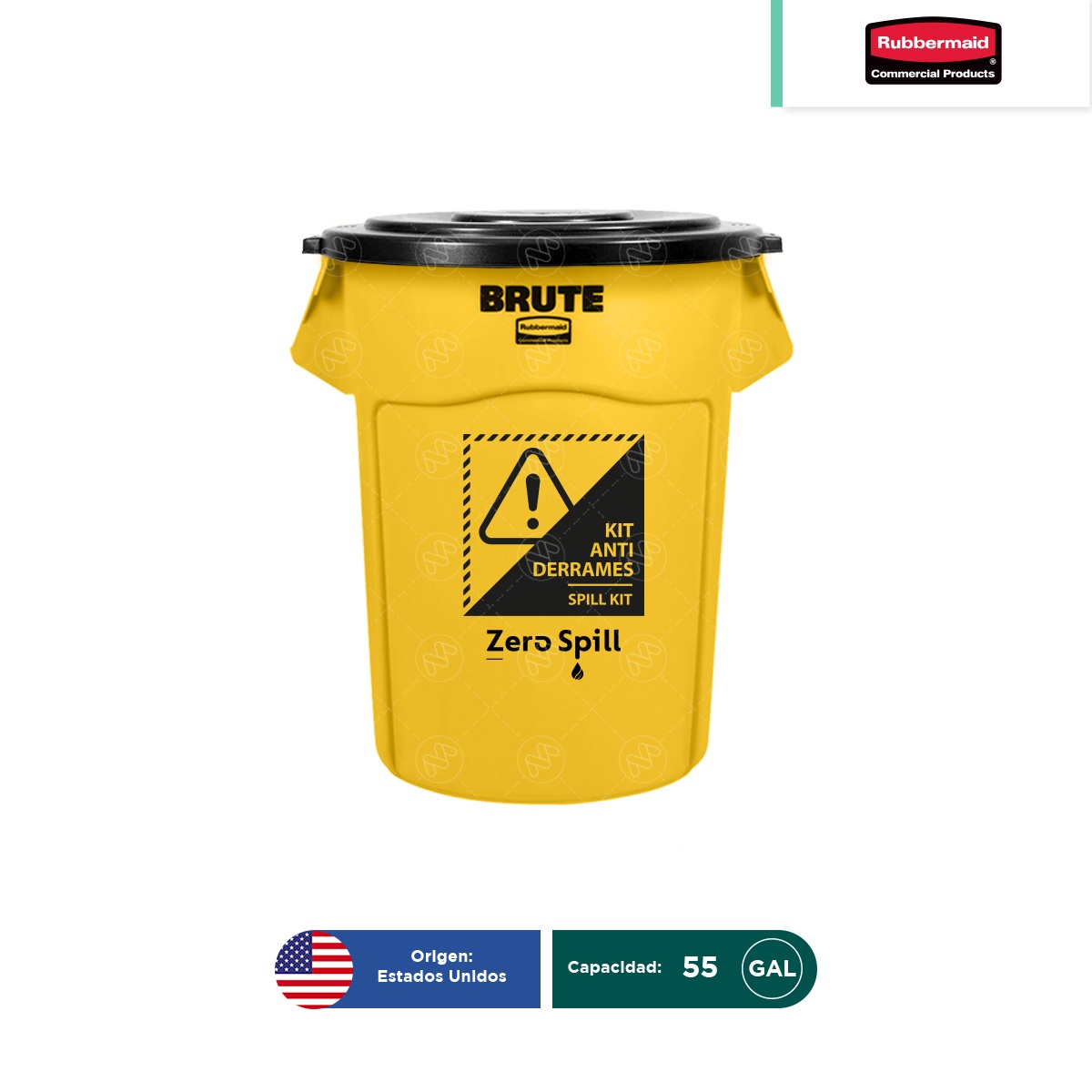 contenedor brute con tapa negra rubbermaid 32 gal 001