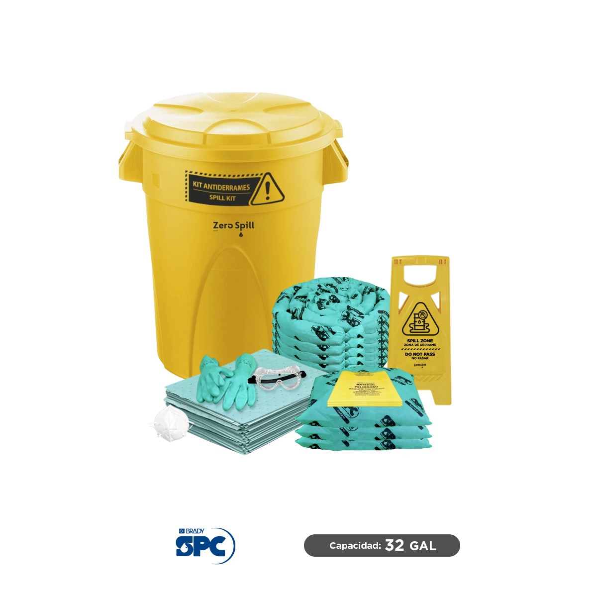 kit antiderrames elite hazmat brady spc 32 gal 001