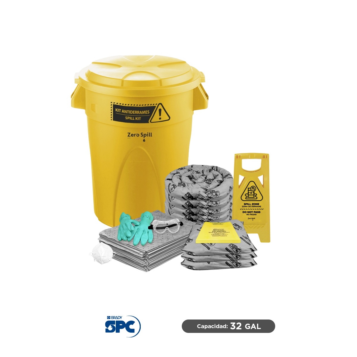 kit antiderrames elite universal brady spc 32 gal 001
