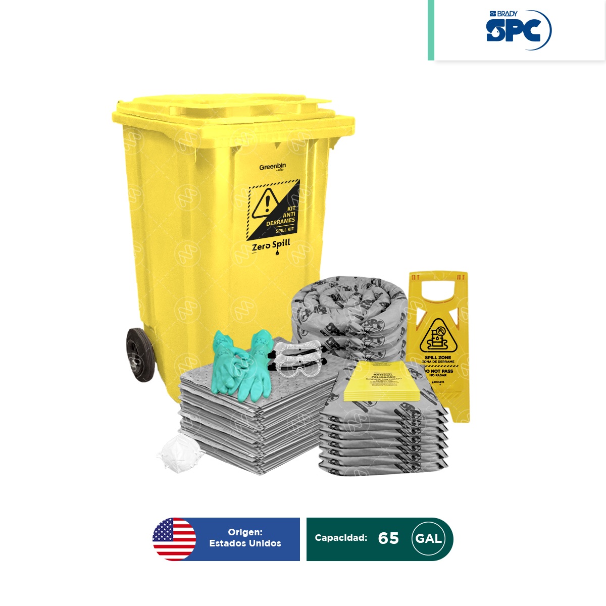 kit antiderrames movil 65 gal universal spc 001