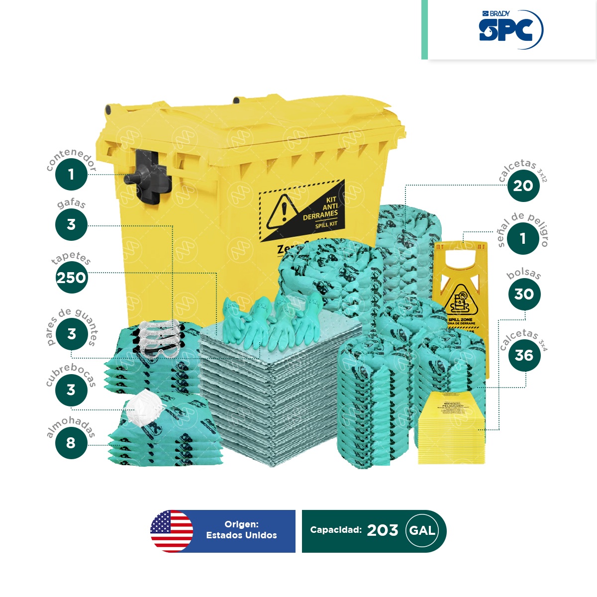 kit carro movil para derrames hazmat 203 gal spc 002